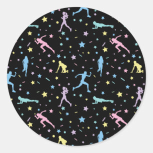 Girls Cross Country, Track Field, Marathon Runner Classic Round Sticker
