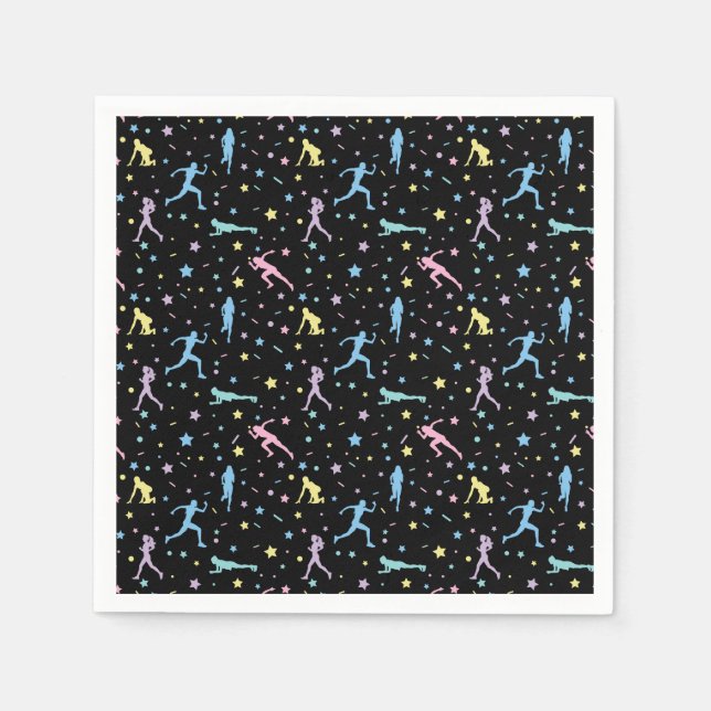 Girls Cross Country, Track Field, Marathon Runner Napkin (Front)