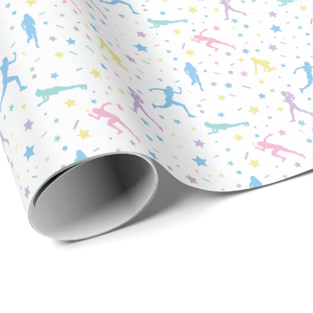 Girls Cross Country, Track Field, Marathon Runner Wrapping Paper (Roll Corner)