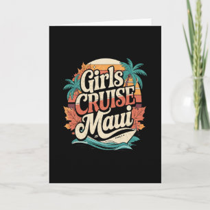 Girls Cruise Maui Thanksgiving Fall Retro Vintage Card