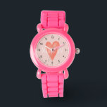 Girls Cute and Girly Watercolor Pink Heart Kids Watch<br><div class="desc">This cute and whimsical kids watch design features a pink watercolor heart with clear numbers,  and can be personalised with your girls name. The perfect girly gift for any child or toddler learning to tell the time!</div>