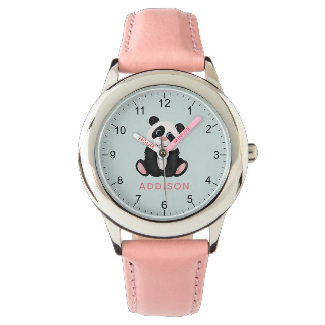 Girls Cute and Minimalist Panda Bear Kids Watch (Front)