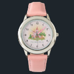 Girls Cute and Pink Princess Castle Fairytale Kids Watch<br><div class="desc">This magical and cute fairytale-themed kids watch design features a prince and princess,  with an enchanted pink castle,  butterfly’s,  flowers,  hares,  a magical deer,  and whimsical mushrooms. This pink and girly “once upon a time” design can be easily personalised with your girls name in an elegant font.</div>