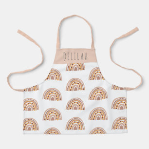 Girls Cute Boho Rainbow Pattern Personalised Apron