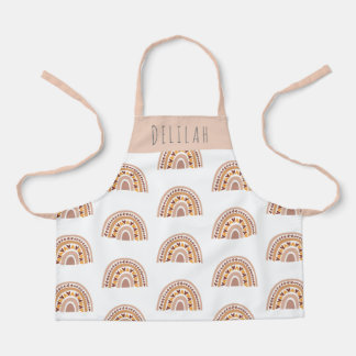 Girls Cute Boho Rainbow Pattern Personalised Apron