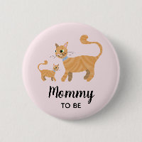 Girls Cute Cat Cartoon Mummy to Be Baby Shower