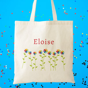Girls Cute Colourful Rainbow Whimsical Modern Tote Bag