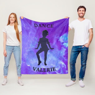 Girls Cute Dance Watercolor Fleece Blanket