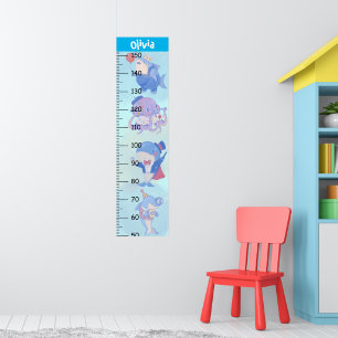 Girls Cute Dolphin Growth Chart Metric