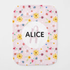 Girls Cute Floral Watercolor Flowers Monogram Name