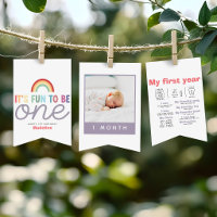 Girls Cute Fun to be One Birthday Milestone Photo