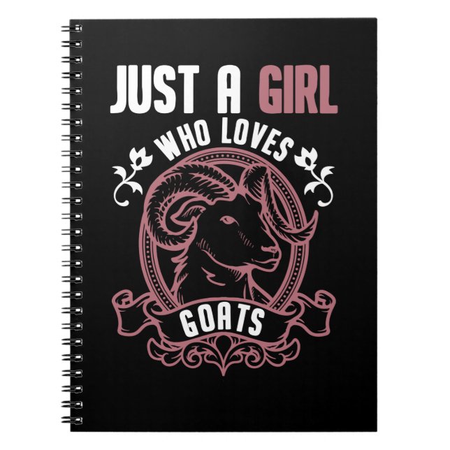 Girls Cute Goat Animal Lover Notebook (Front)