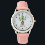Girls Cute Kawaii Cactus Cartoon and Name Kids Watch<br><div class="desc">This gorgeous neutral kids' watch features an adorable, hand drawn kawaii cactus cartoon. This cute hipster design also features a place for you to add your girl's name. With clear, easily readable numbers, this 'first' watch is great for those just starting out on learning the time. The perfect botanical design...</div>