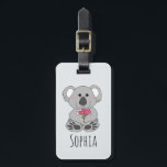 Girls Cute Koala Bear Cartoon and Name Kids Luggage Tag<br><div class="desc">This gorgeous and girly kids luggage tag features a beautiful, hand drawn koala bear cartoon and flowers. This cute kawaii design also features a place for you to add a girl's name. The perfect Australia wildlife design for any kid's first trip! Check out our collection for the matching passport case....</div>