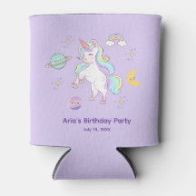 Girls Cute Lavender Unicorn Pattern Kids Birthday