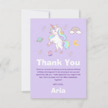 Girls Cute Lavender Unicorn Pattern Kids Birthday