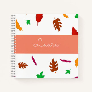 Girls Cute Leaf Pattern Kids Notebook