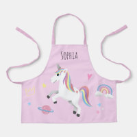 Girls Cute Magical Pink Unicorn & Name Kids