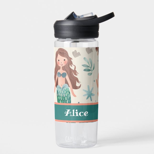Girls Cute Mermaid kids School Water Bottle (Left)