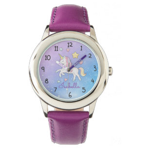 Girls Cute Personalised Magical Unicorn Watch
