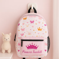 Girls Cute Personalized Princess Crown Backpack