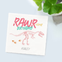 Girls Cute Pink Dinosaur Dig Kids Birthday