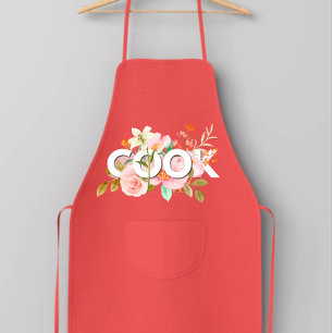 Girls Cute Pink Floral COOK Apron