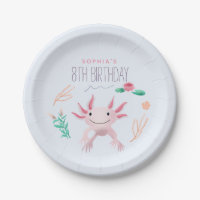 Girls Cute Pink Kawaii Axolotl Birthday