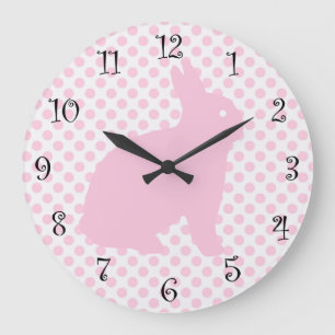 Girls Cute Pink Rabbit Clocks