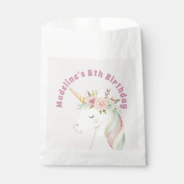 Girls Cute Pink Unicorn Birthday Favour Bag