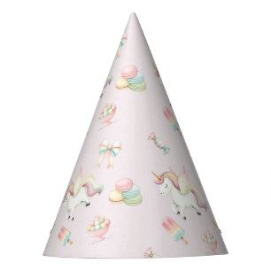 Girls Cute Pink Unicorn Birthday Party Hat