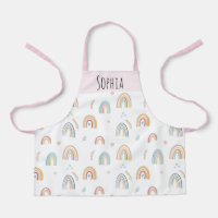 Girls Cute Pink Watercolor Boho Rainbow Pattern