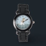 Girls Cute Puppy and Flowers Kids Watch<br><div class="desc">This cute blue modern kids watch features an adorable spaniel puppy dog cartoon and has space for you to add your girls name. With clear, easily readable numbers, this 'first' watch is great for kids or toddlers just starting out on learning the time. The perfect gender-neutral design for all spaniel...</div>