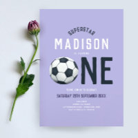 Girls Cute Purple Soccer Sports Kids 1st Birthday
