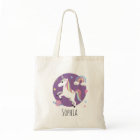 Girls Cute Purple Unicorn Rainbow & Name Kids