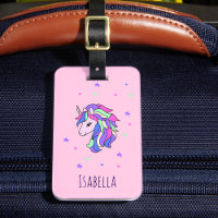 Girls Cute Rainbow Magical Unicorn & Custom Name