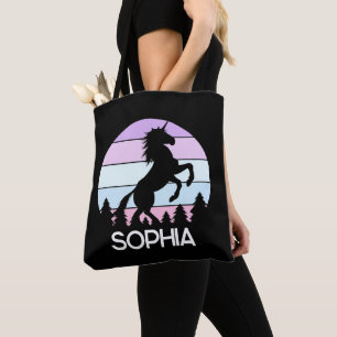 Girls Cute Rainbow Pastel Sunset Kids Tote Bag