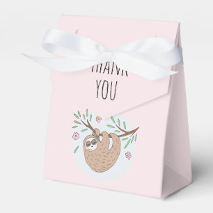 Girls Cute Sleeping Sloth Baby Shower Favour Box