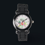 Girls Cute Spring Botanical Flowers and Name Kids Watch<br><div class="desc">This gorgeous floral kids watch design features cute spring watercolor flowers and numbers,  and has space for you to write your girls name in an elegant font. A perfect pastel,  botanical gift for your little one.</div>