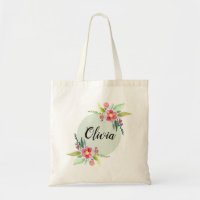 Girls Cute Spring Botanical Flowers and Name