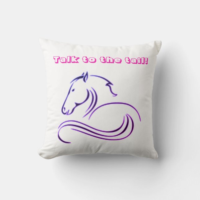 Girls Cute Talk to the Tail Horse  Cushion (Front)