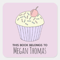 Girl's Cute This Book Belongs Cupcake Muffin Name