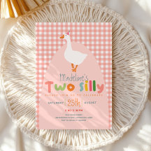 Girls Cute “Two Silly” 2nd Birthday Goose