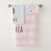 Girls Cute Watercolor Sloth Animal and Name Kids