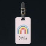 Girls Cute Whimsical Rainbow Cartoon and Name Kids Luggage Tag<br><div class="desc">This trendy kids luggage tag features an adorable rainbow cartoon. This lovely design also features a place for you to add your girl's name. The perfect modern design for any kid's first trip! Check out our collection for the matching passport case.</div>
