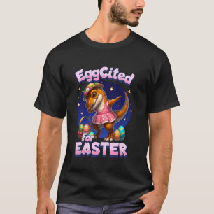 Girls Dabbing Easter Bunny T-Rex Dinosaur Cute Gra T-Shirt