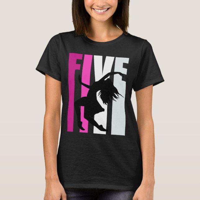 Girls Dance Birthday 5th Dancer Queen Expressive D T-Shirt (Front)