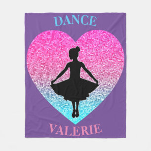Girls Dance Fleece Blanket w/ Her Name