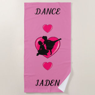 Girls Dance & Hearts Beach Towel