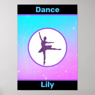 Girls Dance Pastel Personalised Poster